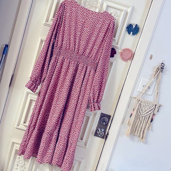 NEW: Ladies Flirty Bohemian Floral Printed V-Neck LongSleeves Midi Dress 3X - Picture 7 of 15